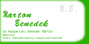 marton benedek business card